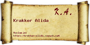 Krakker Alida névjegykártya